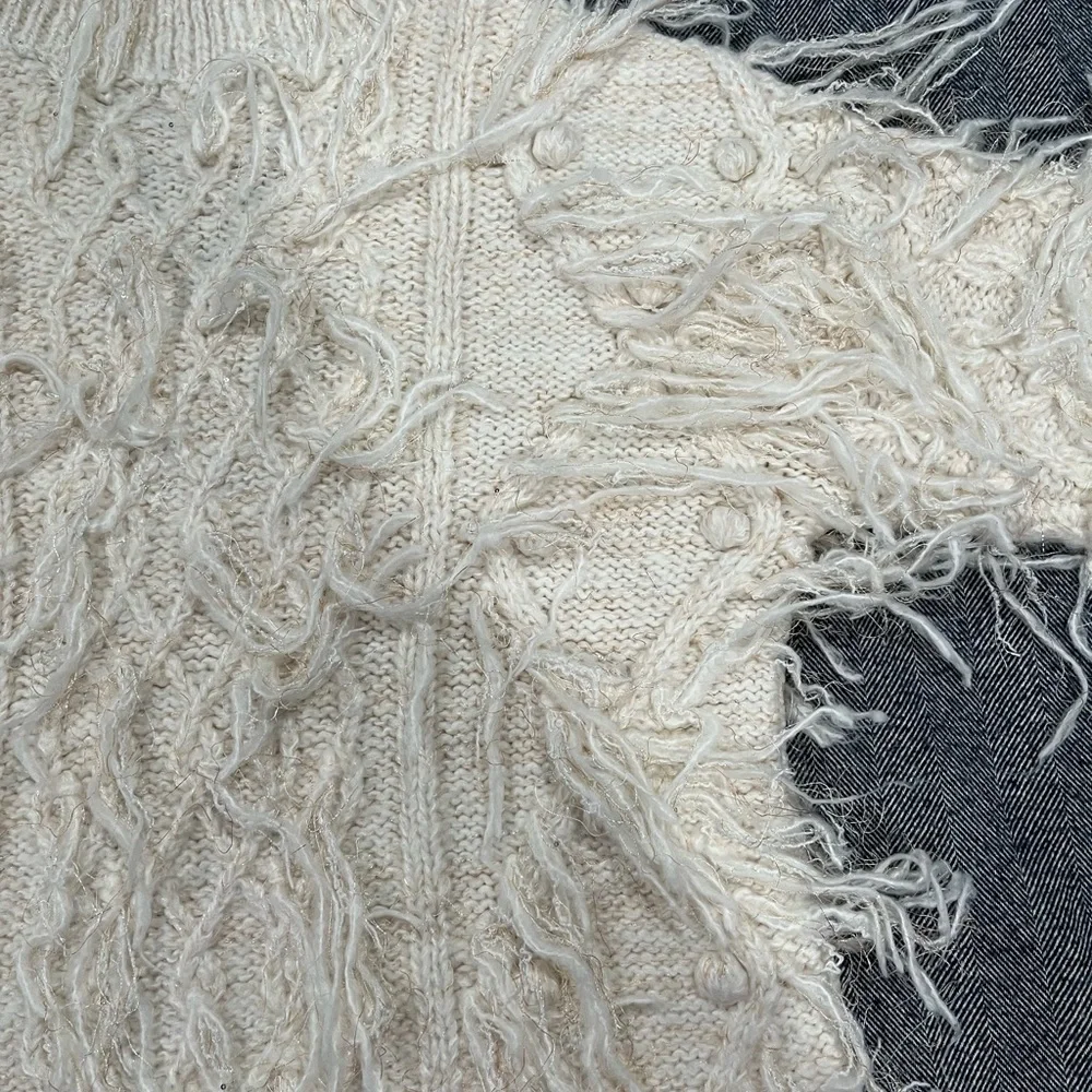 By Anthropologie Fringed Pullover Sweater, XXS petite - Picture 7 of 10